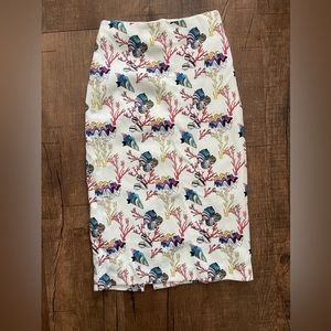 & Other Stories Seashell Nautical Pencil Colorful Skirt 100% Cotton